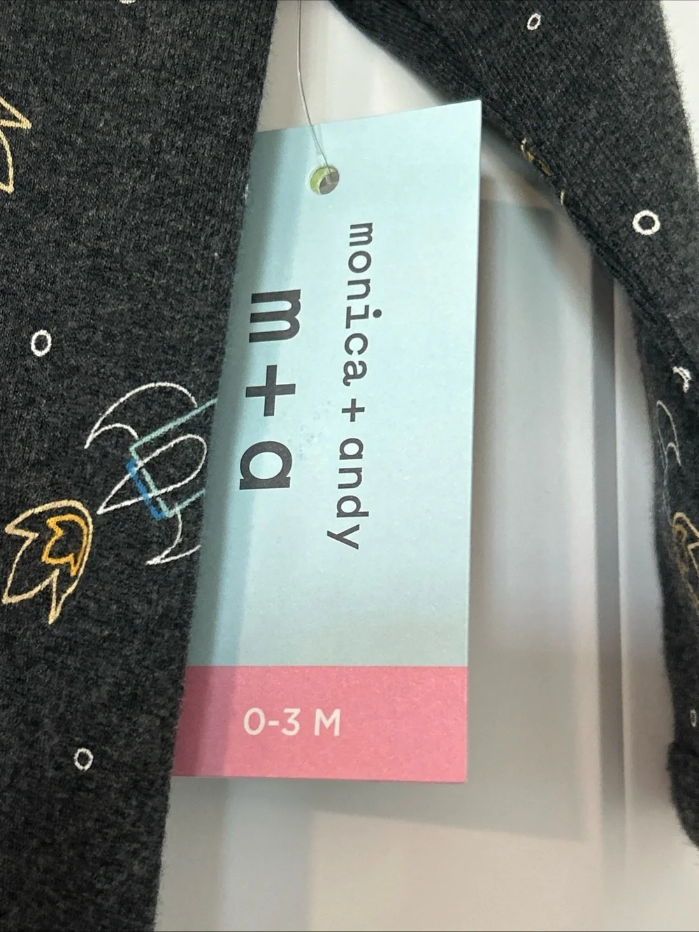 M+A by Monica + Andy Organic Baby Fold Over Feet Pajama Rockets 0-3 Months